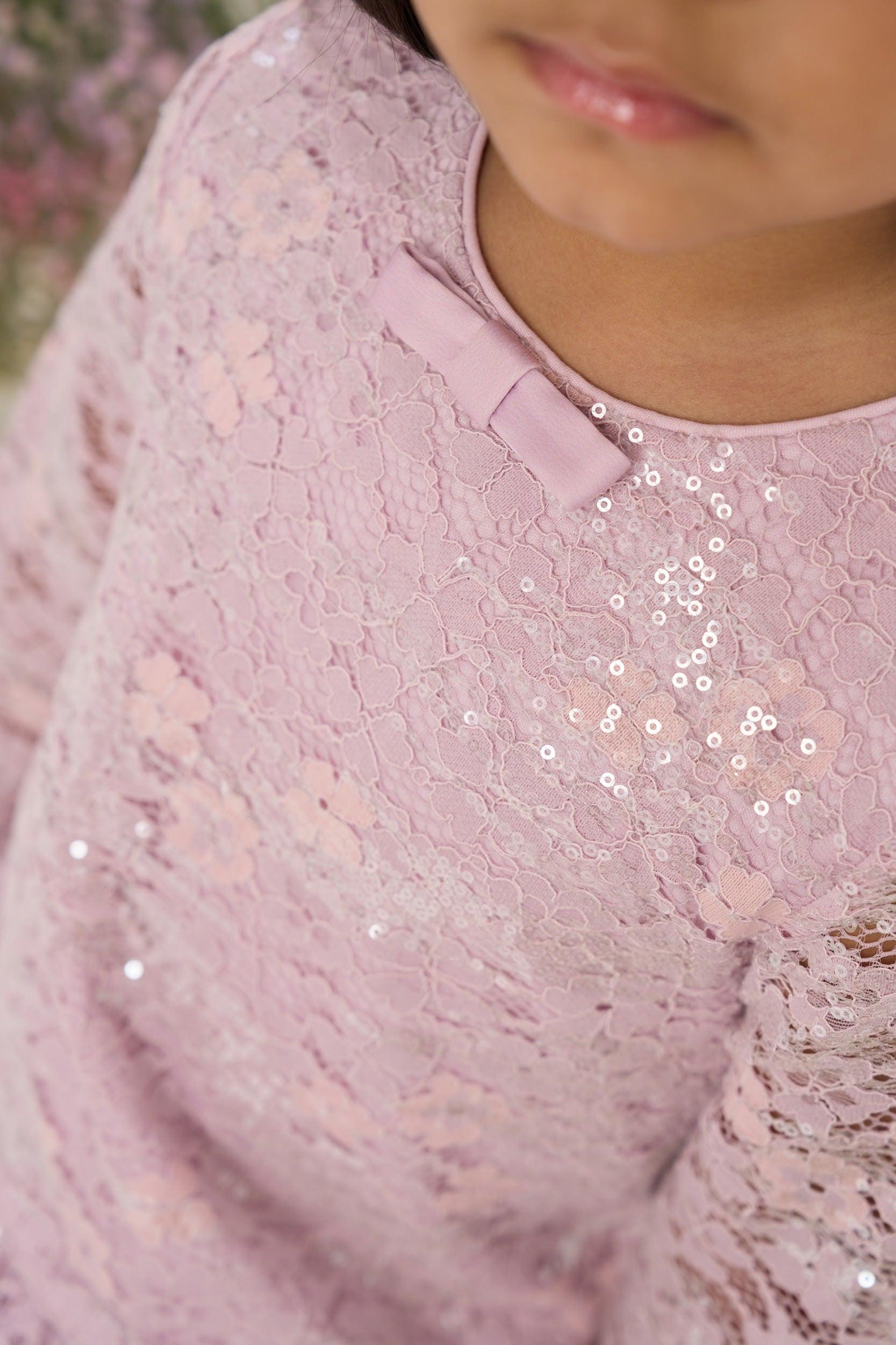 Lace Sequin Bow Dress