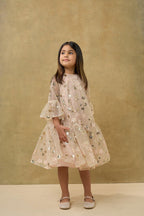 Gold Embroidered Sequin Mesh Dress