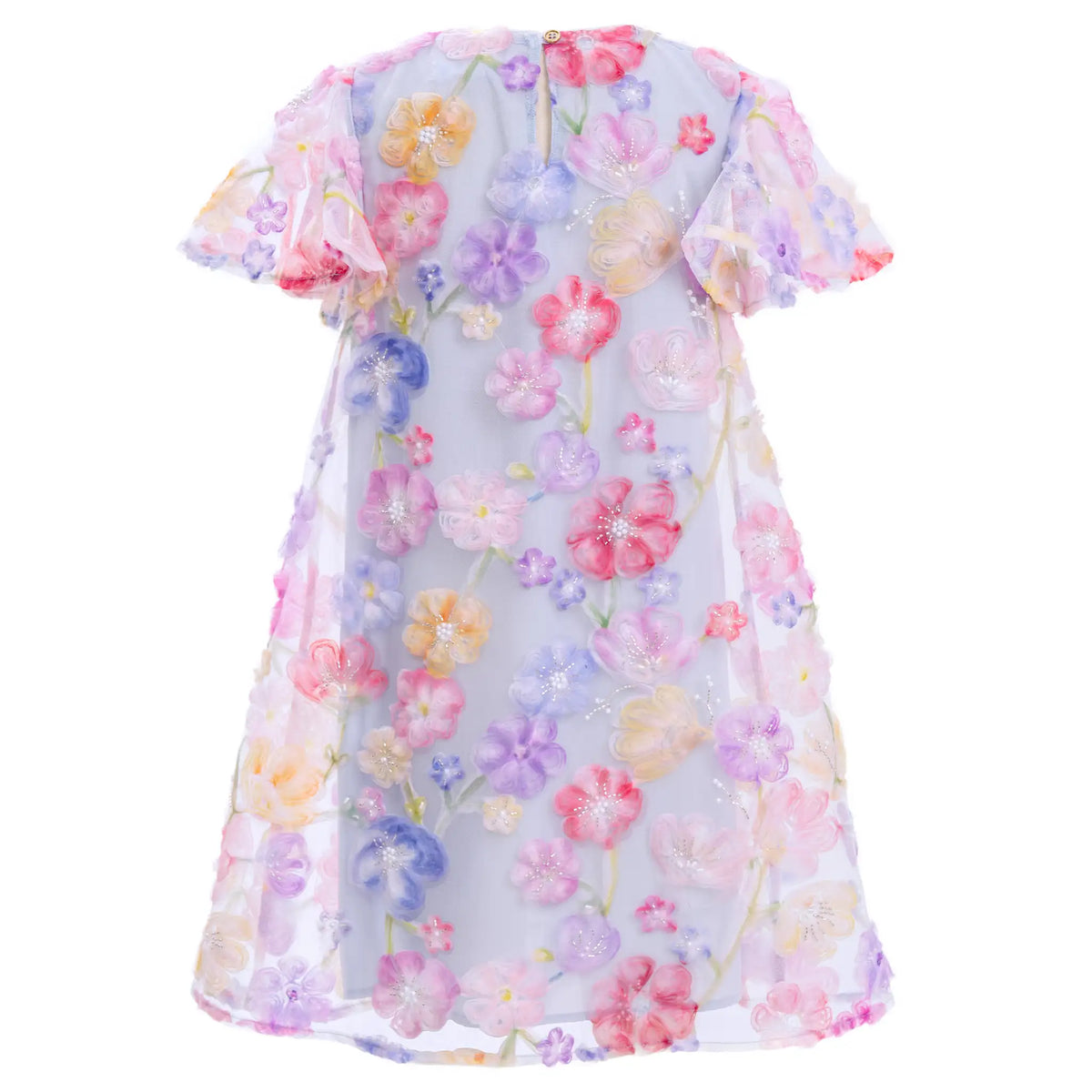 Organza Floral Beaded Dress