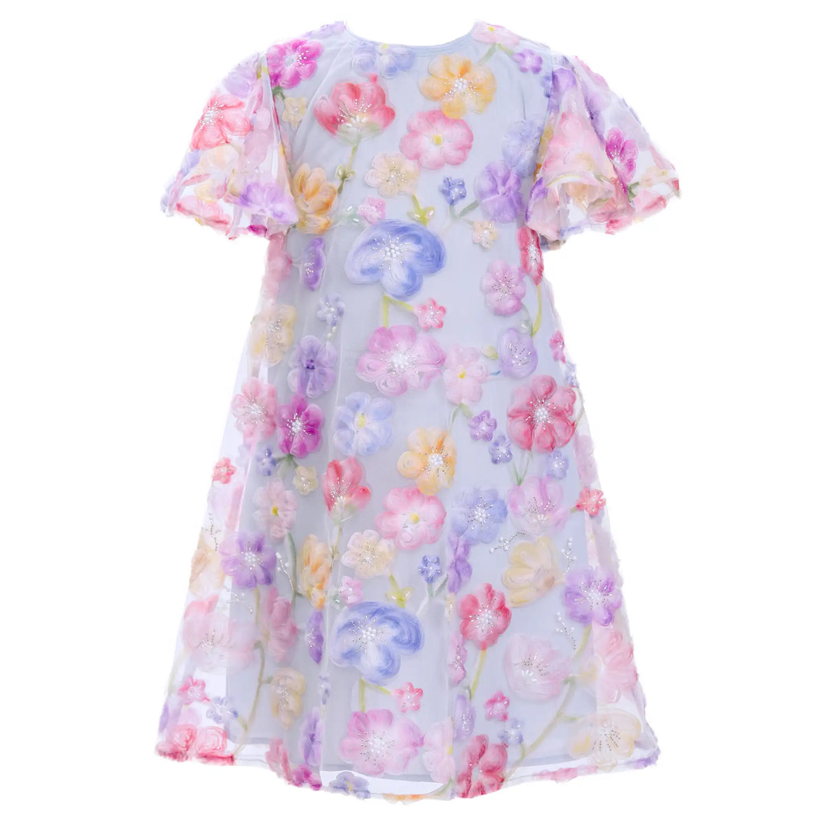 Organza Floral Beaded Dress