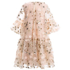 Gold Embroidered Sequin Mesh Dress