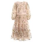 Gold Embroidered Sequin Mesh Maxi Co-ord