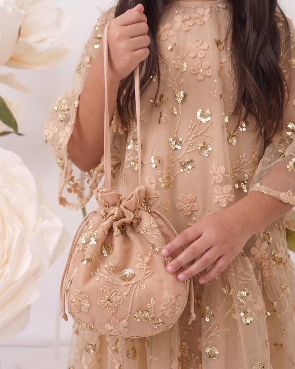 Gold Embroidered Sequin Bag