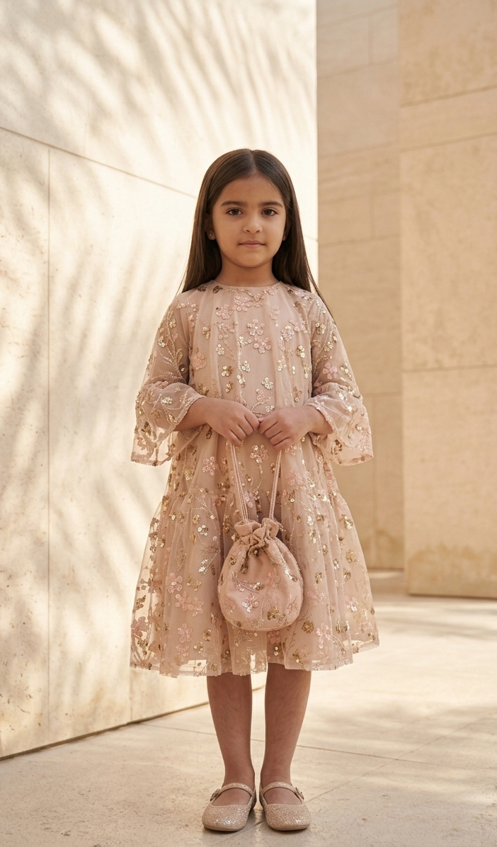 Gold Embroidered Sequin Bag