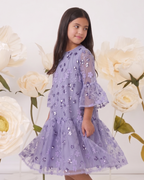 Lilac Embroidered Sequin Mesh Dress