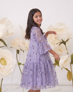 Lilac Embroidered Sequin Mesh Dress