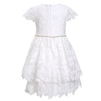 Scallop Lace Diamante Dress