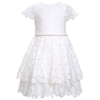 Scallop Lace Diamante Dress