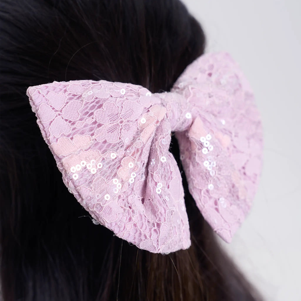 Sequin Lace Hair Bow