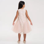 Beaded Cape Godet Mesh Dress
