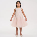 Beaded Cape Godet Mesh Dress