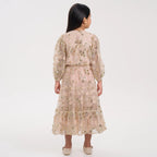 Gold Embroidered Sequin Mesh Maxi Co-ord
