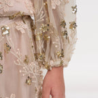 Gold Embroidered Sequin Mesh Maxi Co-ord