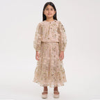 Gold Embroidered Sequin Mesh Maxi Co-ord