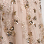 Gold Embroidered Sequin Mesh Dress
