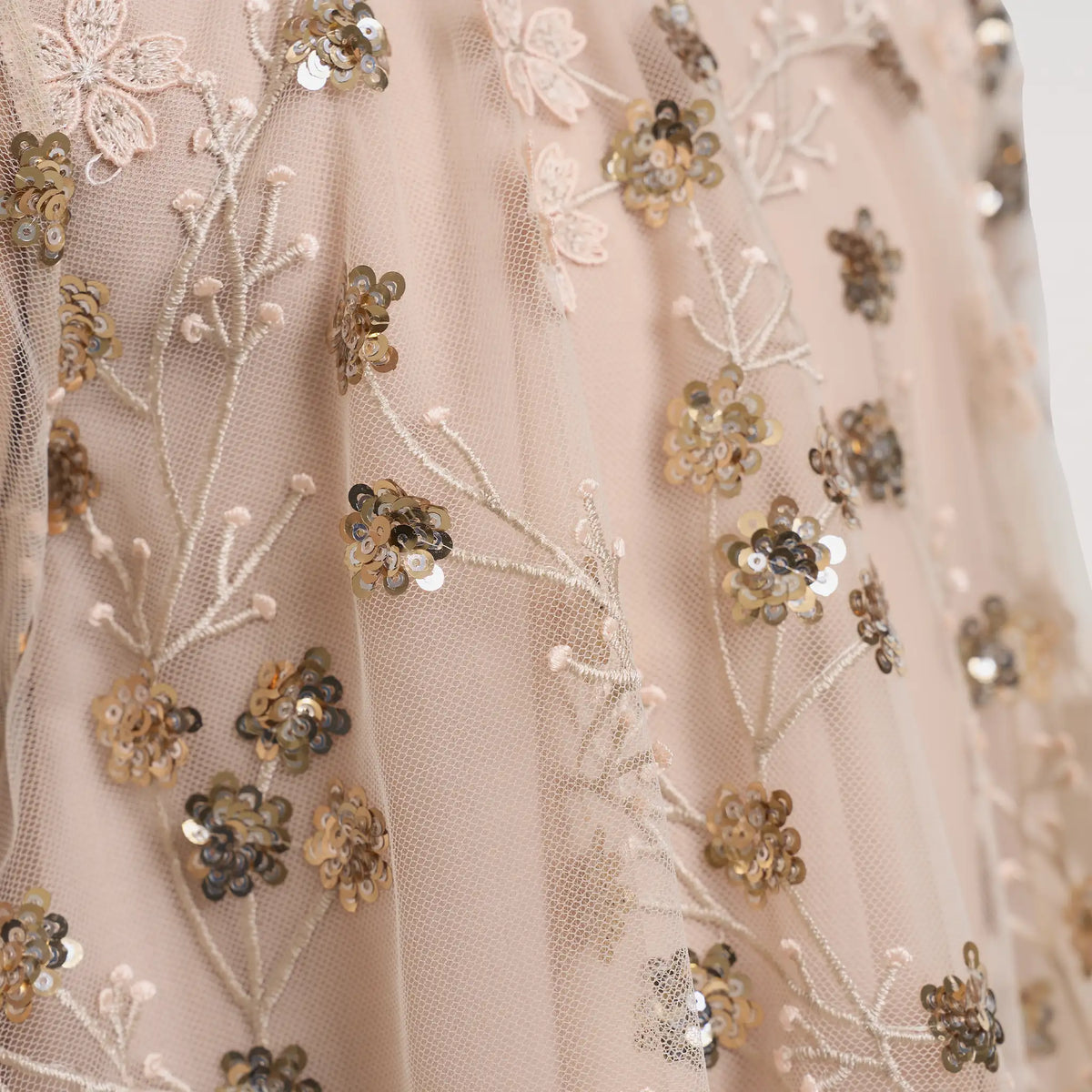 Gold Embroidered Sequin Mesh Dress