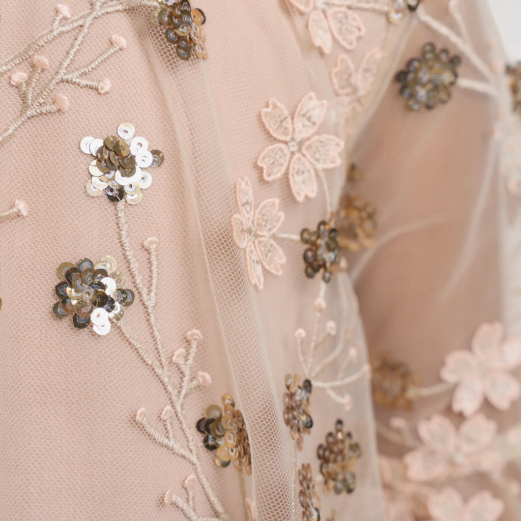 Gold Embroidered Sequin Mesh Dress