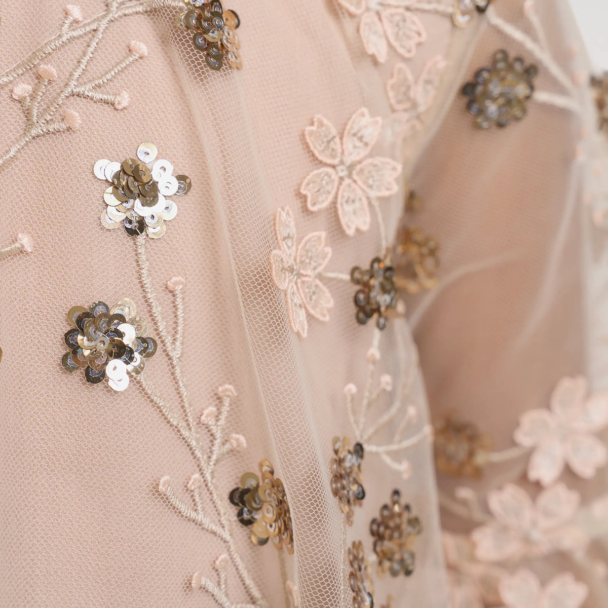 Gold Embroidered Sequin Mesh Dress