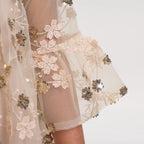 Gold Embroidered Sequin Mesh Dress