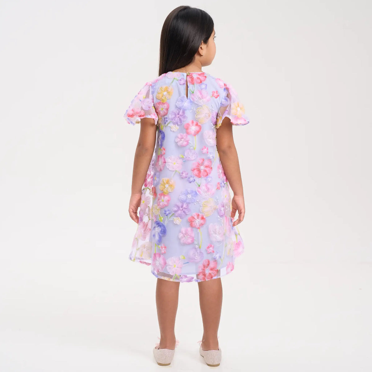 Organza Floral Beaded Dress