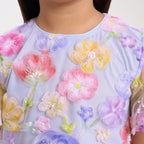Organza Floral Beaded Dress