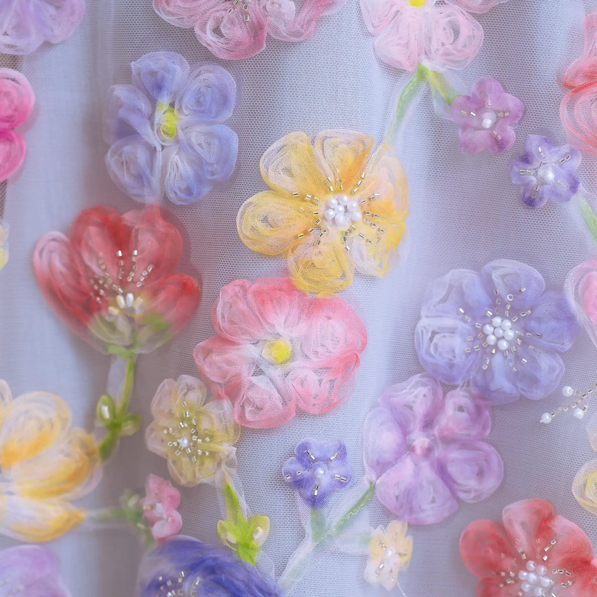 Organza Floral Beaded Dress