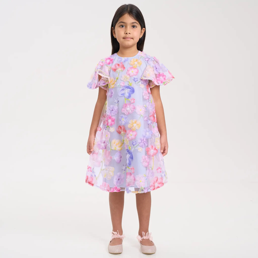 Organza Floral Beaded Dress