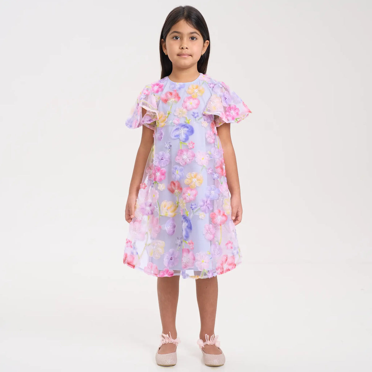 Organza Floral Beaded Dress