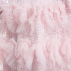 Pink Sequin Ruffle Pleat Dress