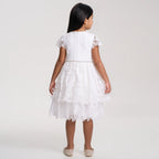 Scallop Lace Diamante Dress