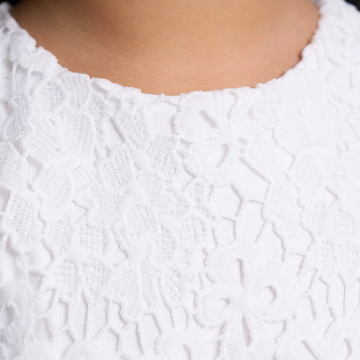 Scallop Lace Diamante Dress