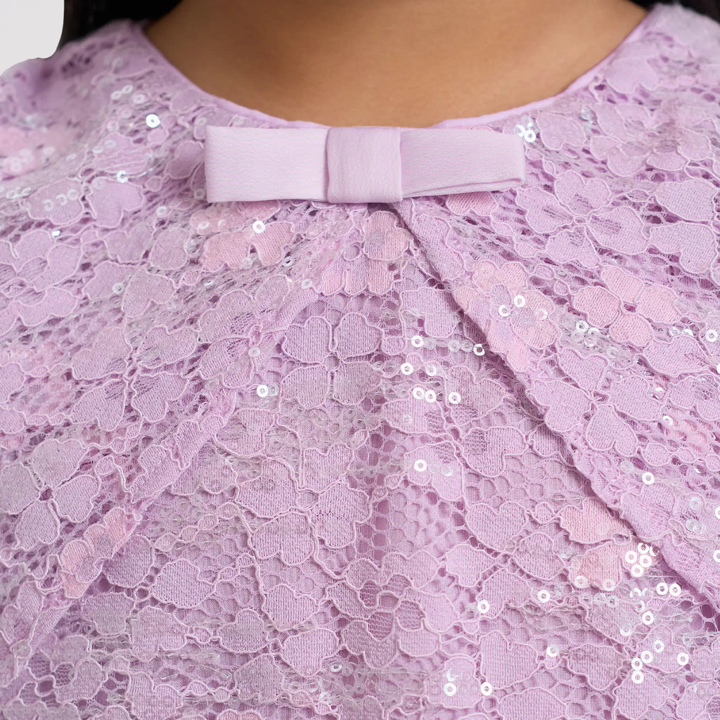 Sequin Cape Lace Dress