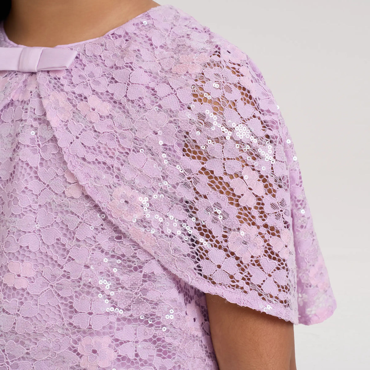 Sequin Cape Lace Dress