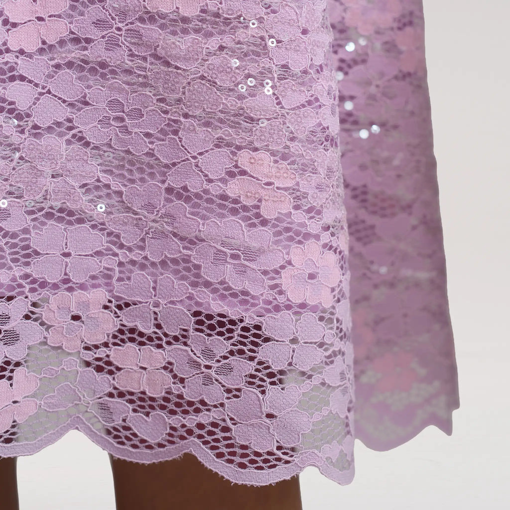 Sequin Cape Lace Dress